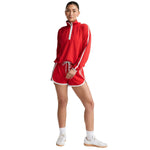 Beyond Yoga 02. WOMENS APPAREL - WOMENS HOODIES|SWEATERS - WOMENS PO Q ZIP Women's Stretch Woven Course Contrast Half Zip Pullover CHILI RED