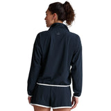 Beyond Yoga 02. WOMENS APPAREL - WOMENS HOODIES|SWEATERS - WOMENS PO Q ZIP Women's Stretch Woven Course Contrast Half Zip Pullover NOCTURNAL NAVY