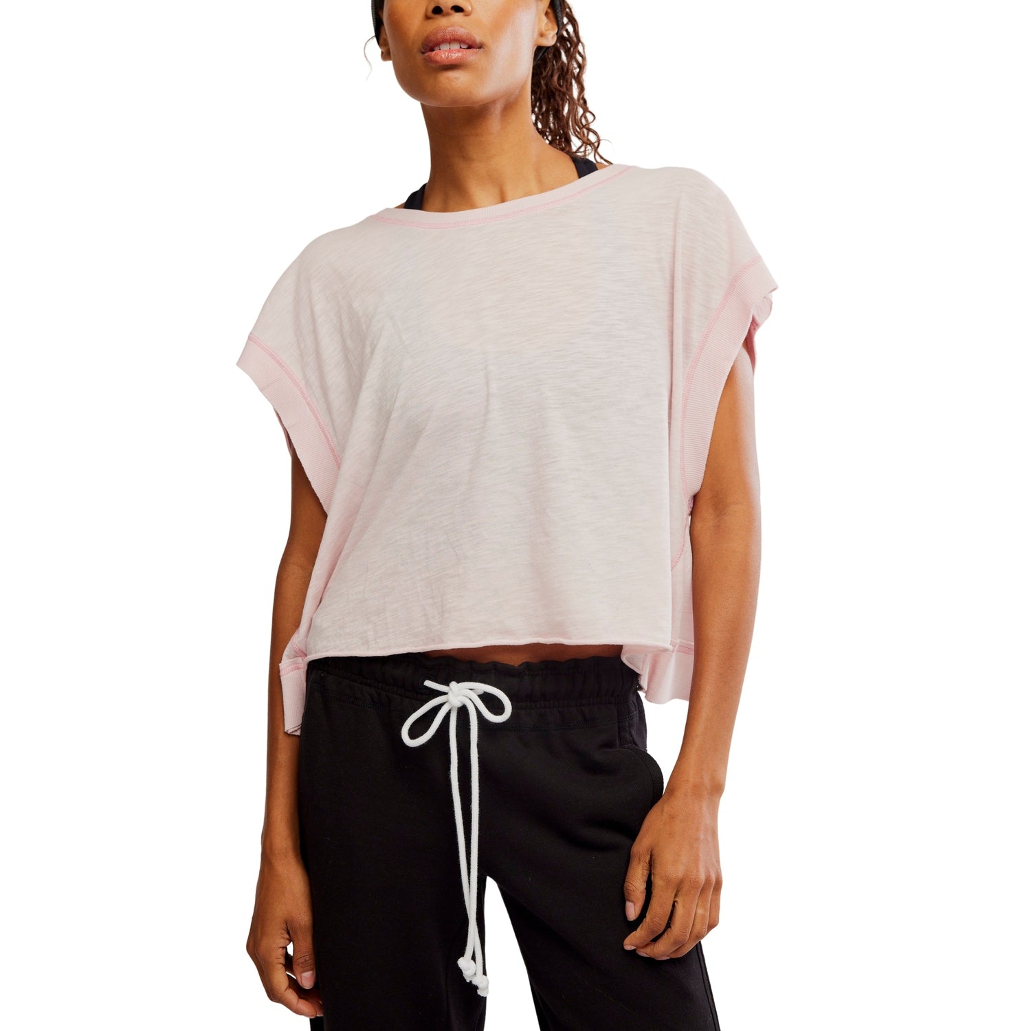 FP Movement 02. WOMENS APPAREL - WOMENS SS SHIRTS - WOMENS SS ACTIVE Women's My Time Tee 6148 POWDER PINK