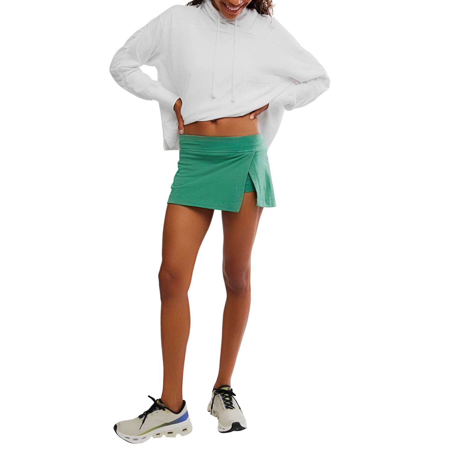 FP Movement 02. WOMENS APPAREL - WOMENS DRESS|SKIRT - WOMENS SKIRT ACTIVE Women's Hot Shot Mini Skort 3300 GREEN GLOW