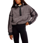 FP Movement 02. WOMENS APPAREL - WOMENS HOODIES|SWEATERS - WOMENS PO Q ZIP Women's Mountain High 1/2 Zip 0052 GUNMETAL COMBO