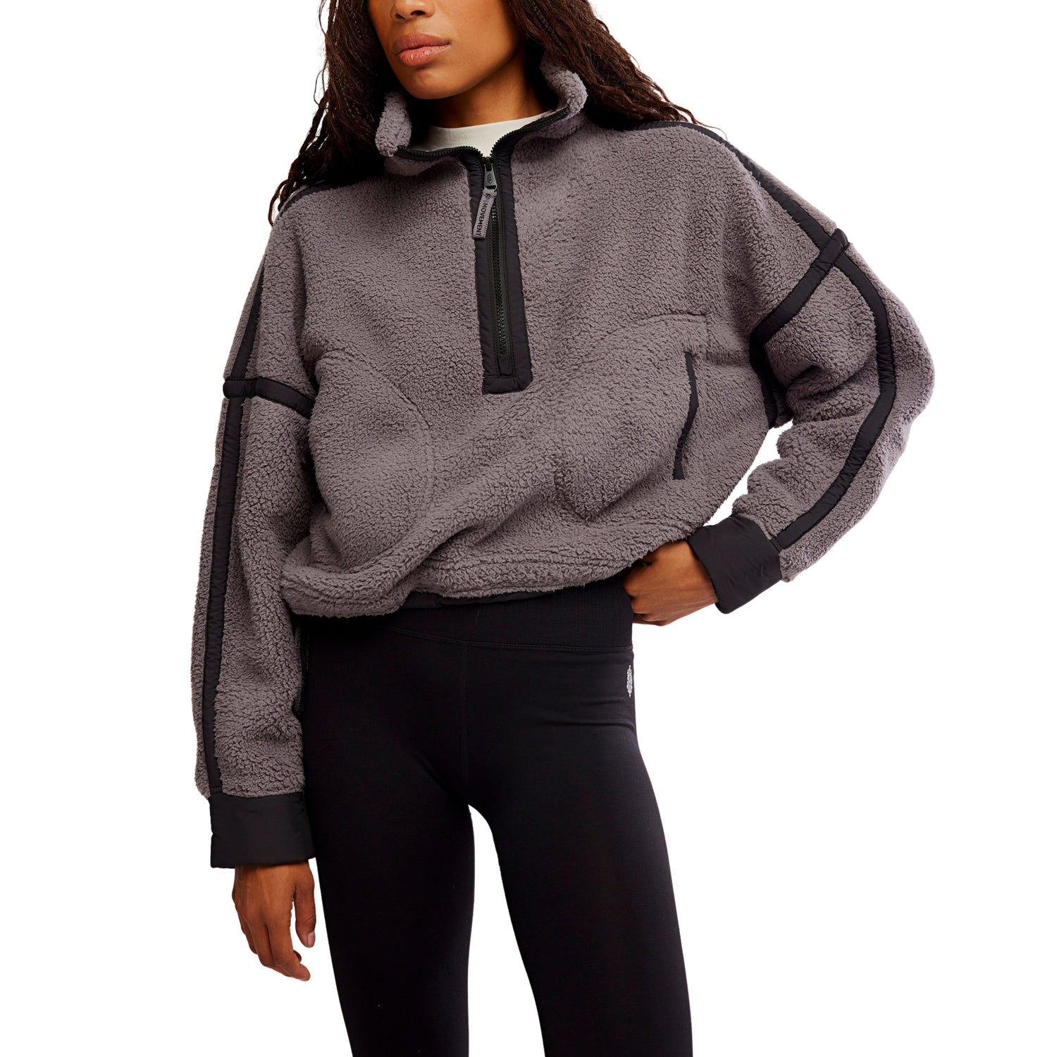 FP Movement 02. WOMENS APPAREL - WOMENS HOODIES|SWEATERS - WOMENS PO Q ZIP Women's Mountain High 1/2 Zip 0052 GUNMETAL COMBO