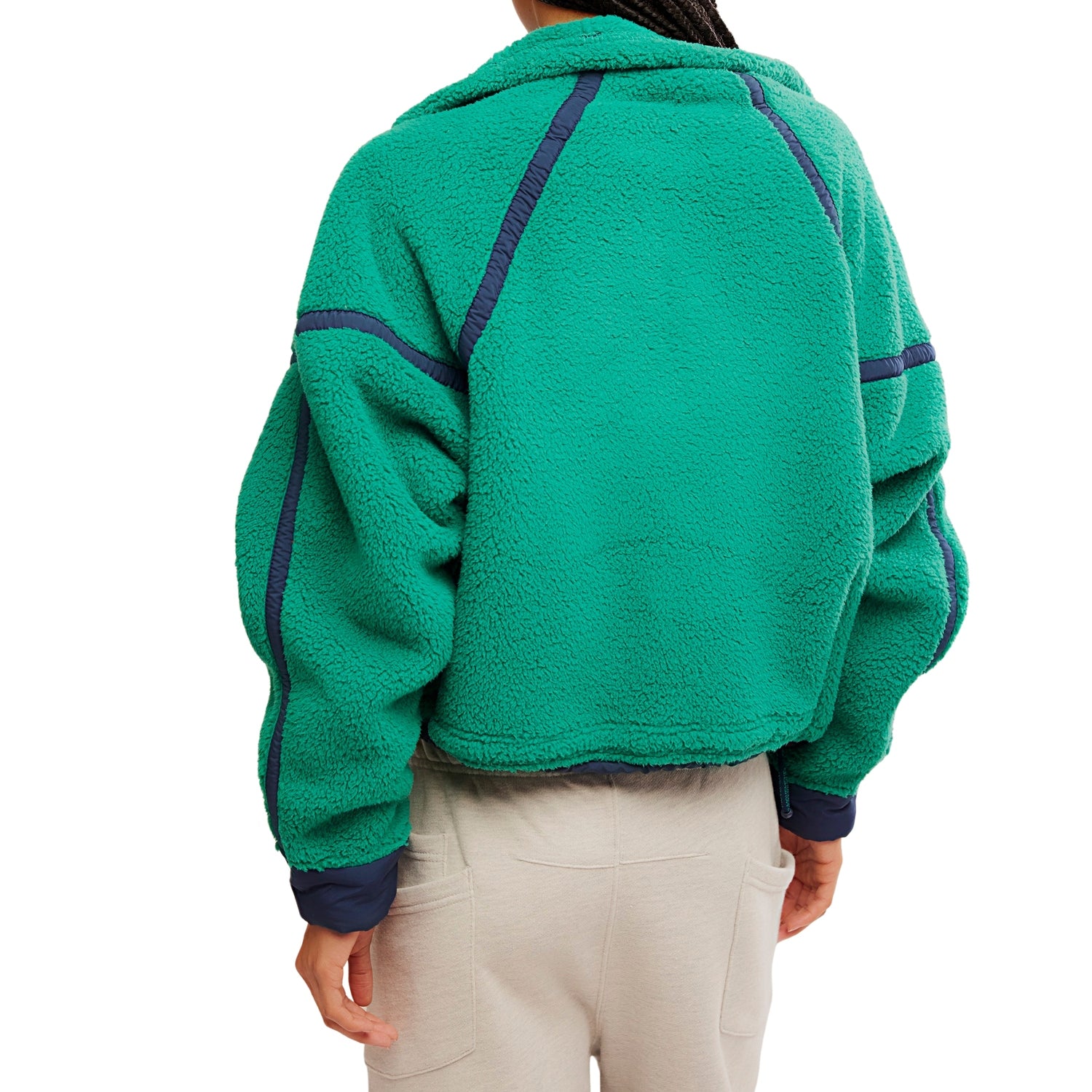 FP Movement 02. WOMENS APPAREL - WOMENS HOODIES|SWEATERS - WOMENS PO Q ZIP Women's Mountain High 1/2 Zip 3462 GREEN GLOW