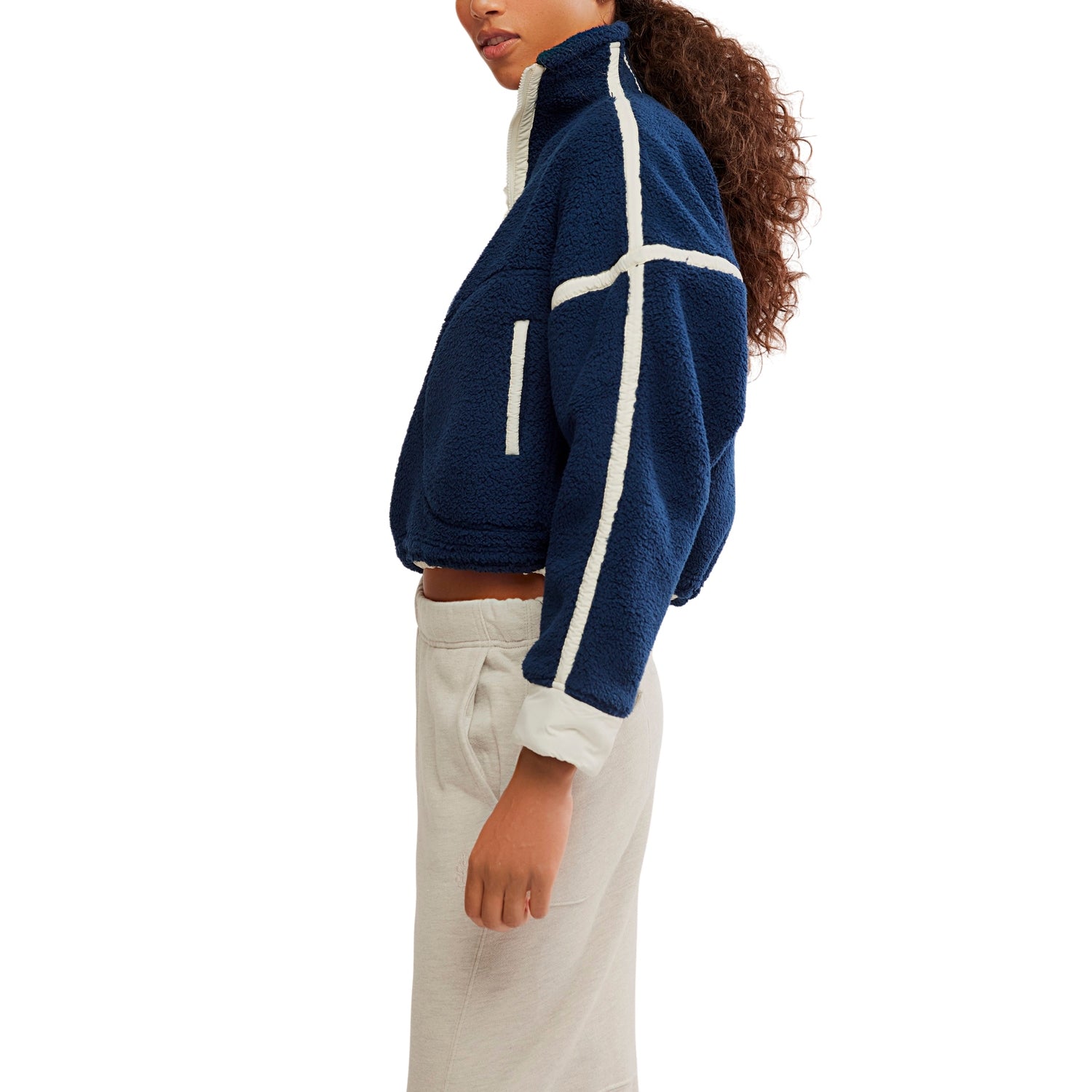 FP Movement 02. WOMENS APPAREL - WOMENS HOODIES|SWEATERS - WOMENS PO Q ZIP Women's Mountain High 1/2 Zip 4405 NAVY COMBO