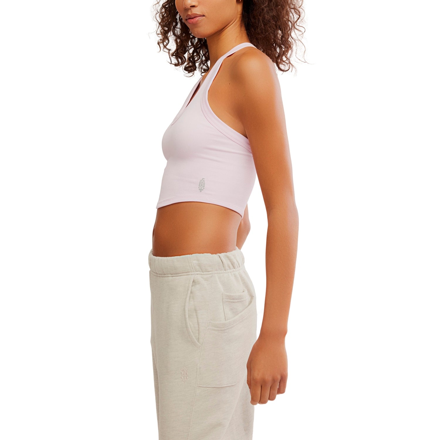 FP Movement 02. WOMENS APPAREL - WOMENS SS SHIRTS - WOMENS TANK CASUAL Women's All Clear V Neck Cami 6607 POWDER PINK