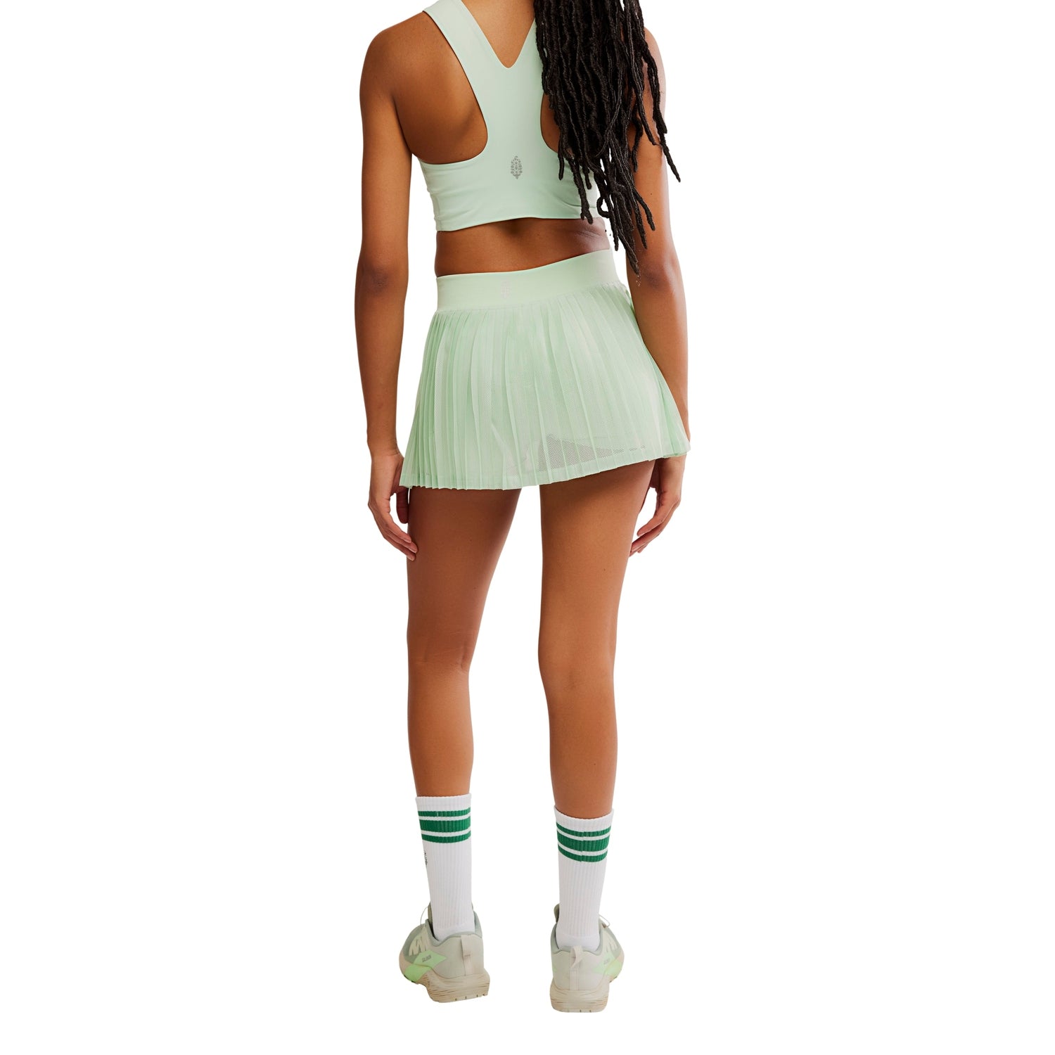 FP Movement 02. WOMENS APPAREL - WOMENS DRESS|SKIRT - WOMENS SKIRT ACTIVE Women's Rally Ruffle Mini Skirt 3318 PISTACHIO