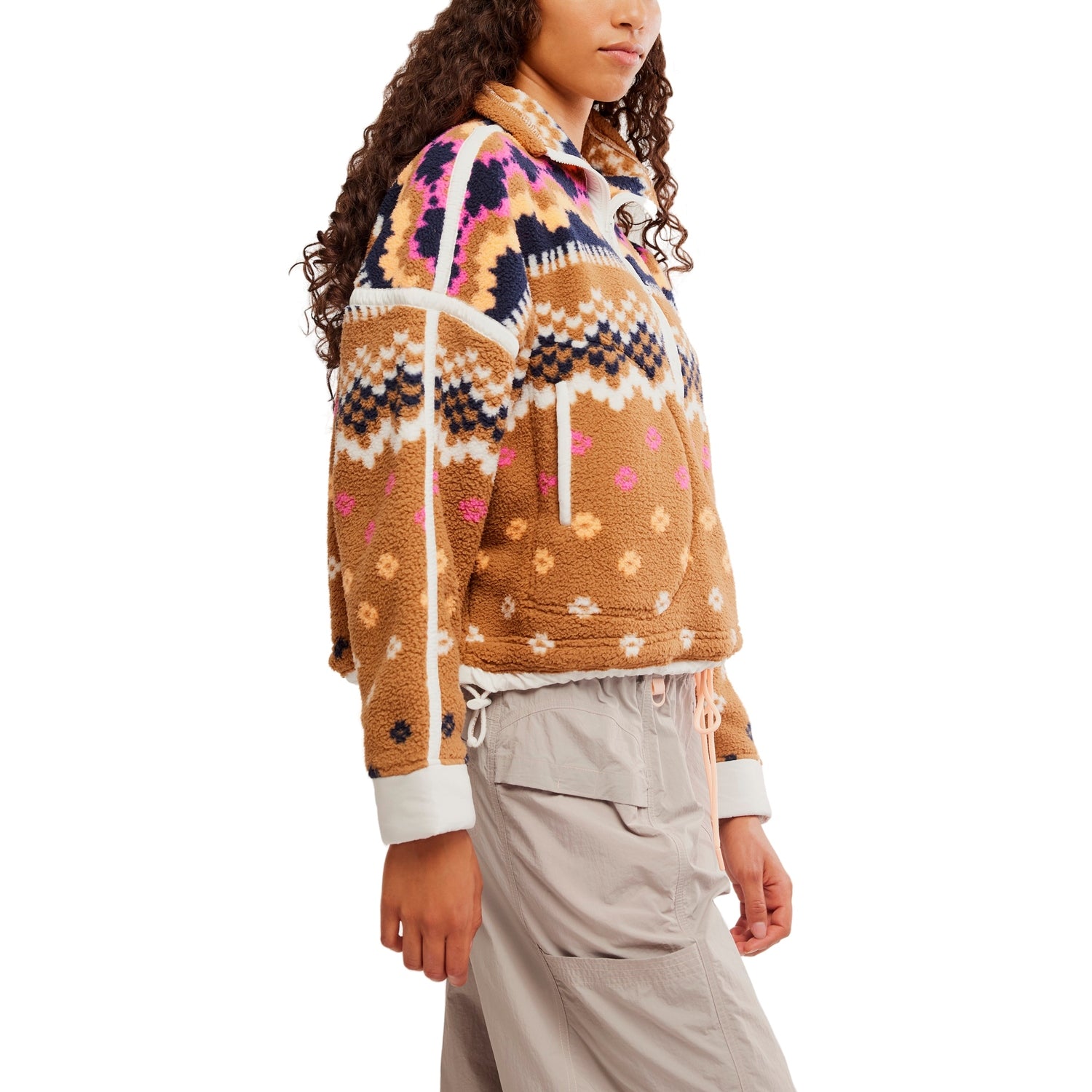 FP Movement 02. WOMENS APPAREL - WOMENS HOODIES|SWEATERS - WOMENS PO Q ZIP Women's Mountain High Printed Half Zip Fleece 2200 ISLE KNIT TWIG COMBO