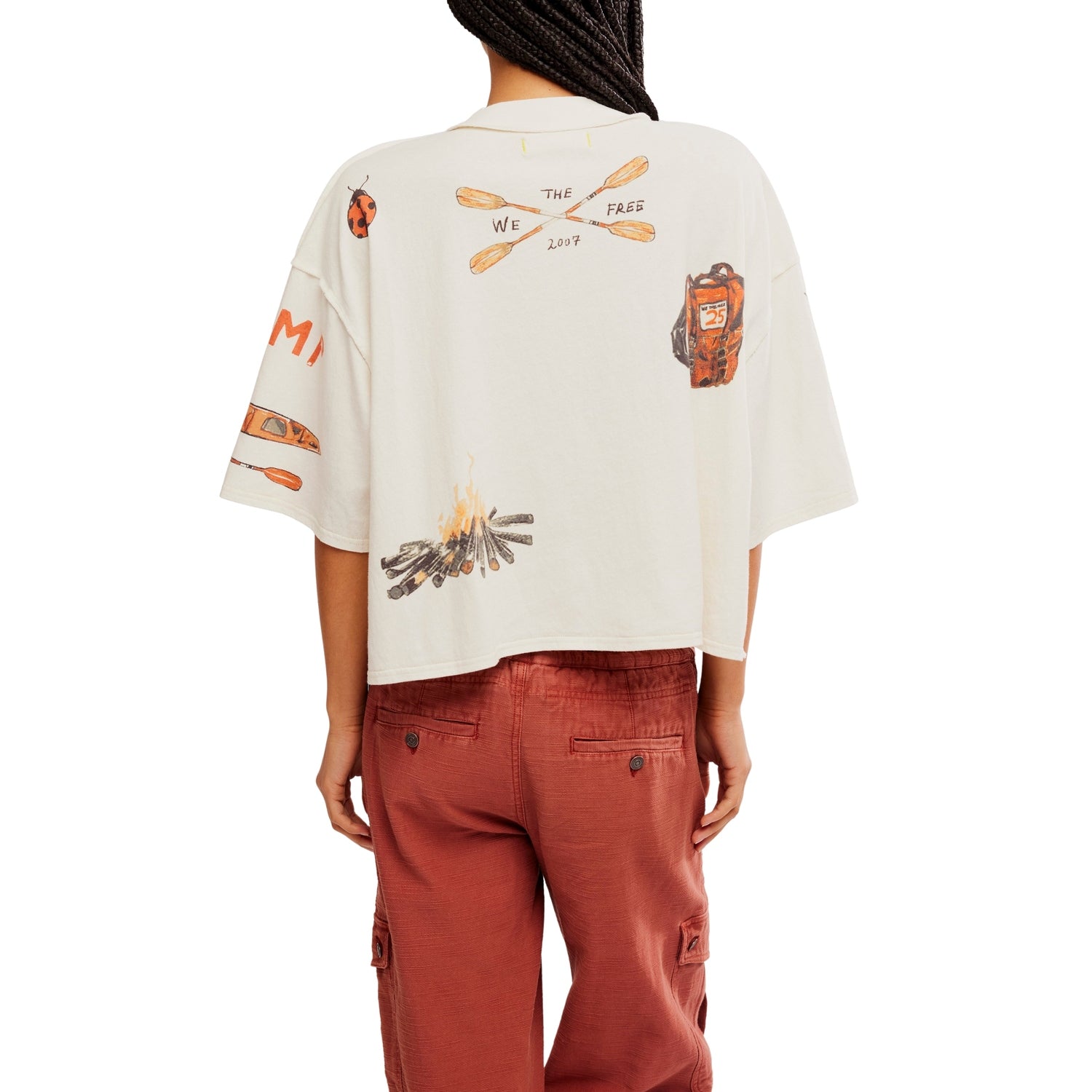 FP Movement 02. WOMENS APPAREL - WOMENS SS SHIRTS - WOMENS SS CASUAL Women's Mountain View Graphic Tee 1103 IVORY COMBO