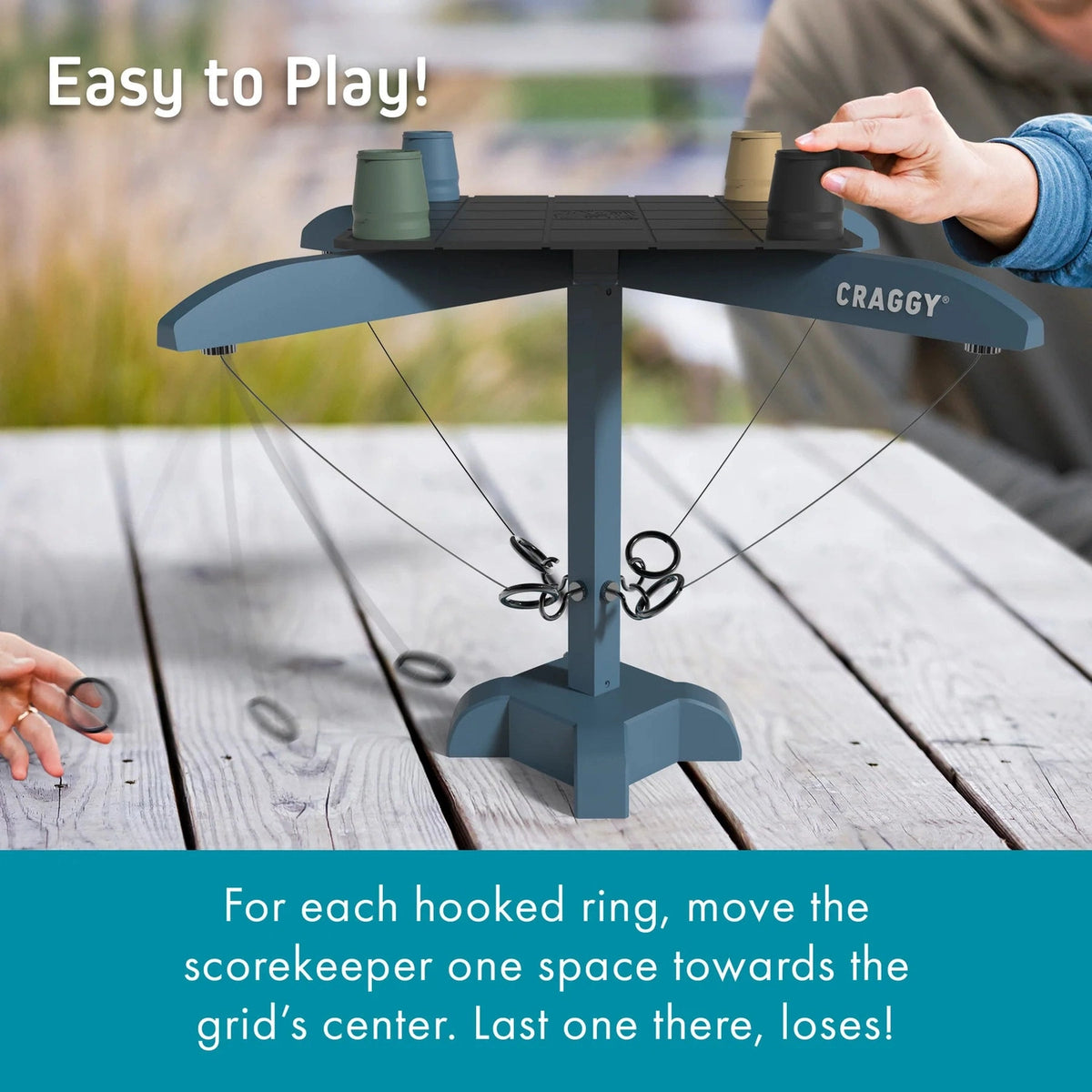 HOOKS! QUAD - 4-Player Ring Toss Game Craggy Games