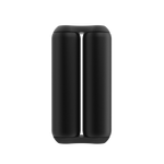 A black dual-cylinder portable electric kettle with a sleek, minimalist design, shown on a solid white background.