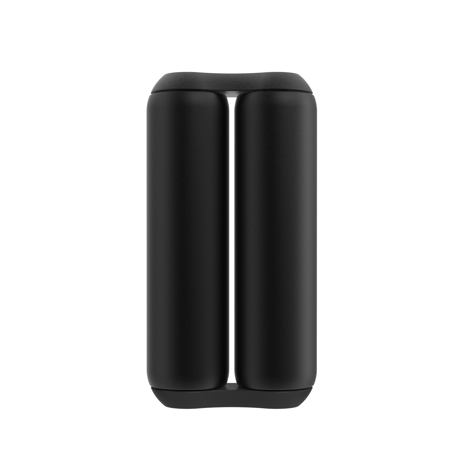 A black dual-cylinder portable electric kettle with a sleek, minimalist design, shown on a solid white background.