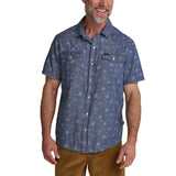 Howler Bros 01. MENS APPAREL - MENS SS SHIRTS - MENS SS BUTTON UP Men's H Bar B Snapshirt BOUQUETS | WASHED INDIGO