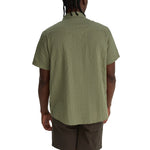 Howler Bros 01. MENS APPAREL - MENS SS SHIRTS - MENS SS BUTTON UP Men's H Bar B Snapshirt EYELET STRIPE | OFF WHITE