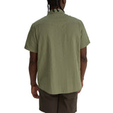 Howler Bros 01. MENS APPAREL - MENS SS SHIRTS - MENS SS BUTTON UP Men's H Bar B Snapshirt EYELET STRIPE | OFF WHITE