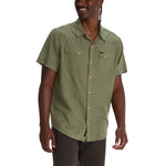 Howler Bros 01. MENS APPAREL - MENS SS SHIRTS - MENS SS BUTTON UP Men's H Bar B Snapshirt EYELET STRIPE | OFF WHITE