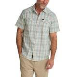 Howler Bros 01. MENS APPAREL - MENS SS SHIRTS - MENS SS BUTTON UP Men's H Bar B Snapshirt PRAIRIE PLAID | SEAFOAM