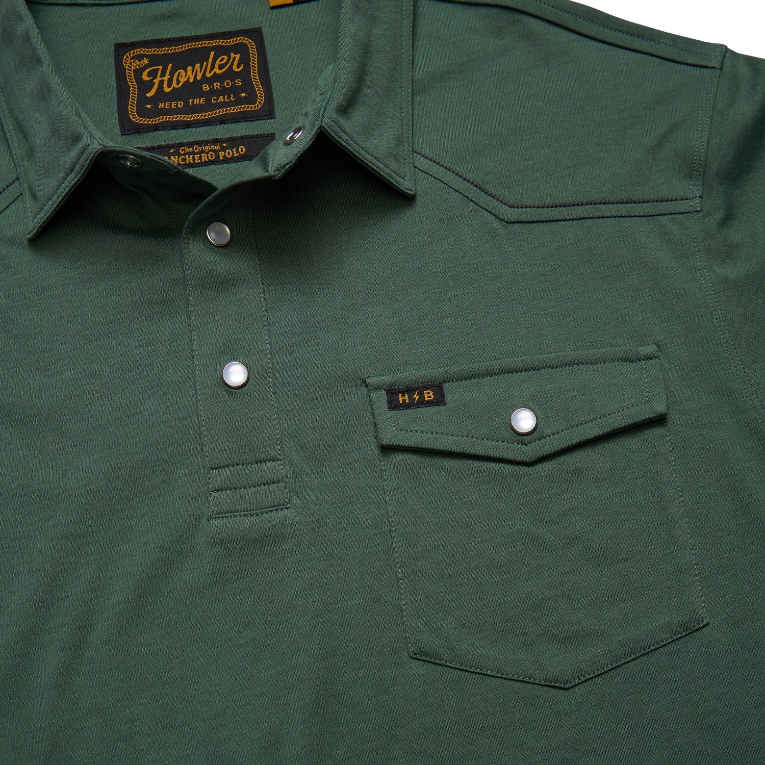 Howler Bros 01. MENS APPAREL - MENS SS SHIRTS - MENS SS POLO Men's Ranchero Polo FERN GREEN