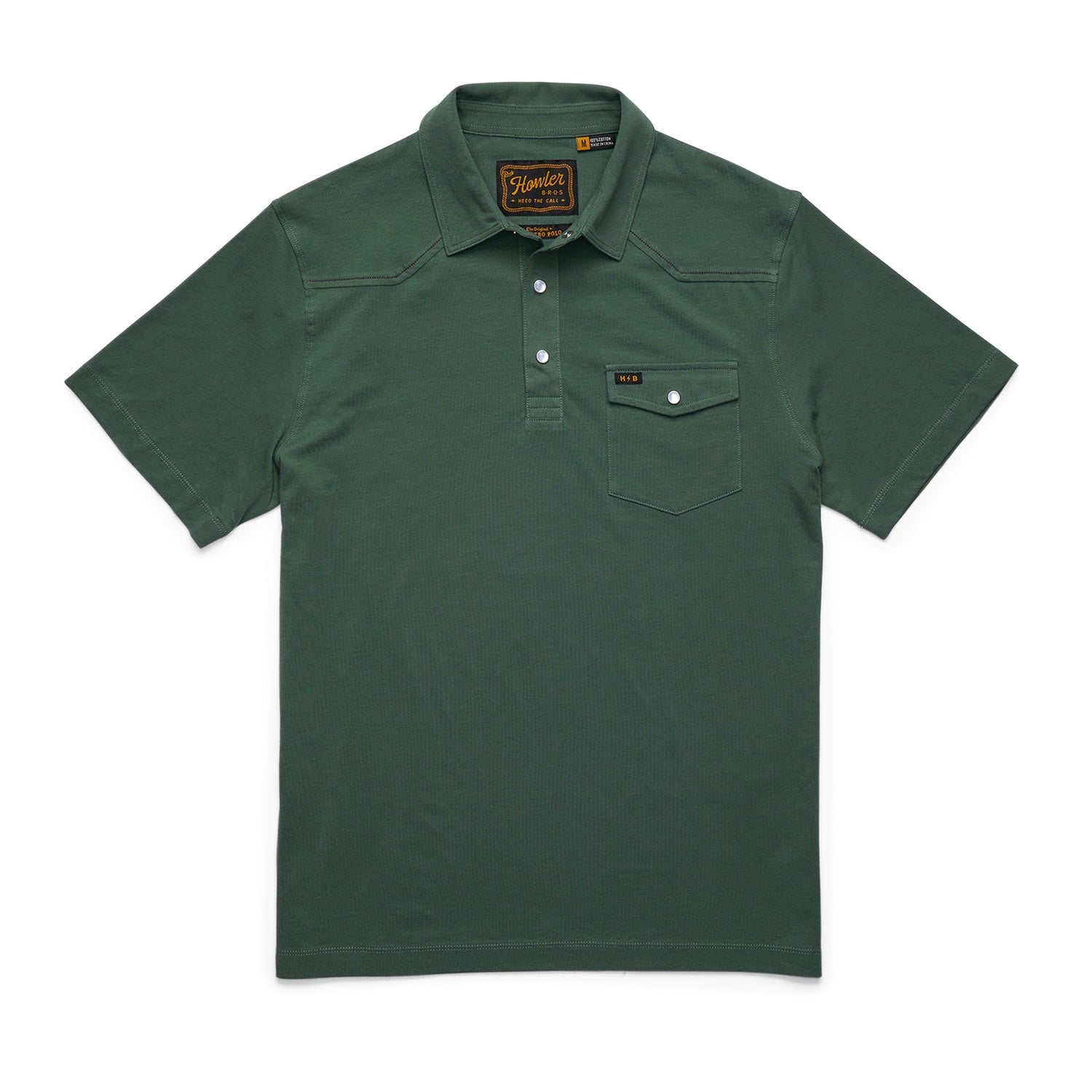 Howler Bros 01. MENS APPAREL - MENS SS SHIRTS - MENS SS POLO Men's Ranchero Polo FERN GREEN