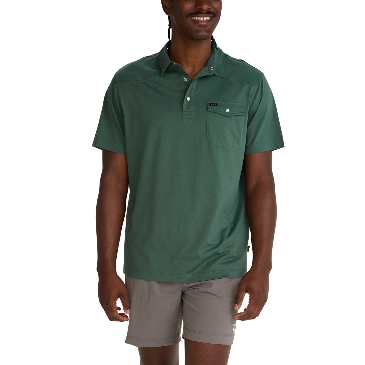 Howler Bros 01. MENS APPAREL - MENS SS SHIRTS - MENS SS POLO Men's Ranchero Polo FERN GREEN