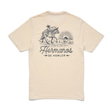 Howler Bros 01. MENS APPAREL - MENS T-SHIRTS - MENS T-SHIRT SS Men's Graphic Shirt SUNSET RIDER | NATURAL