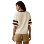 Faherty 02. WOMENS APPAREL - WOMENS SS SHIRTS - WOMENS SS CASUAL Women's Sunwashed Slub Varsity Tee PTV PHANTOM VARSITY