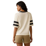 Faherty 02. WOMENS APPAREL - WOMENS SS SHIRTS - WOMENS SS CASUAL Women's Sunwashed Slub Varsity Tee PTV PHANTOM VARSITY