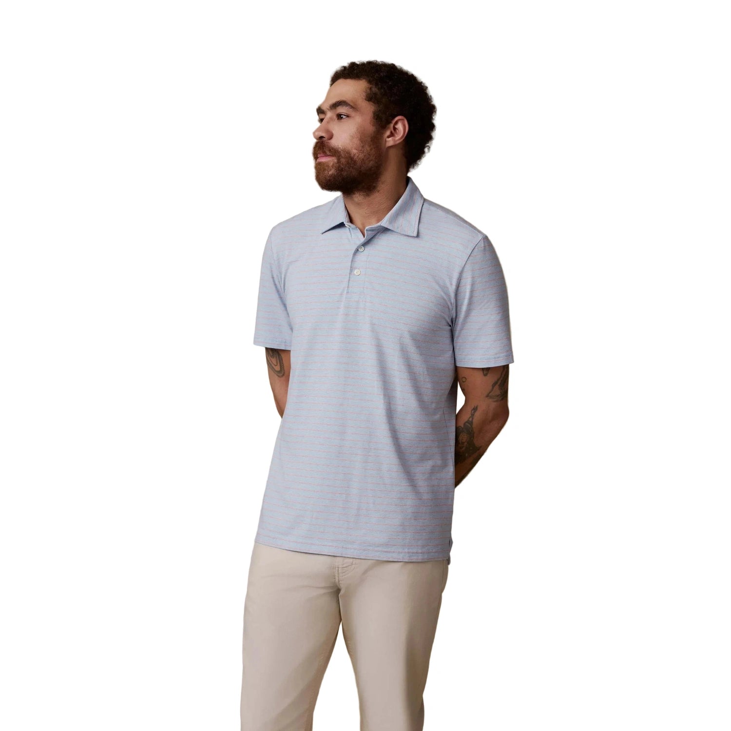 Faherty 01. MENS APPAREL - MENS SS SHIRTS - MENS SS POLO Men's Short-Sleeve Movement™ Polo Shirt VVS VISTA VIEW STRIPE