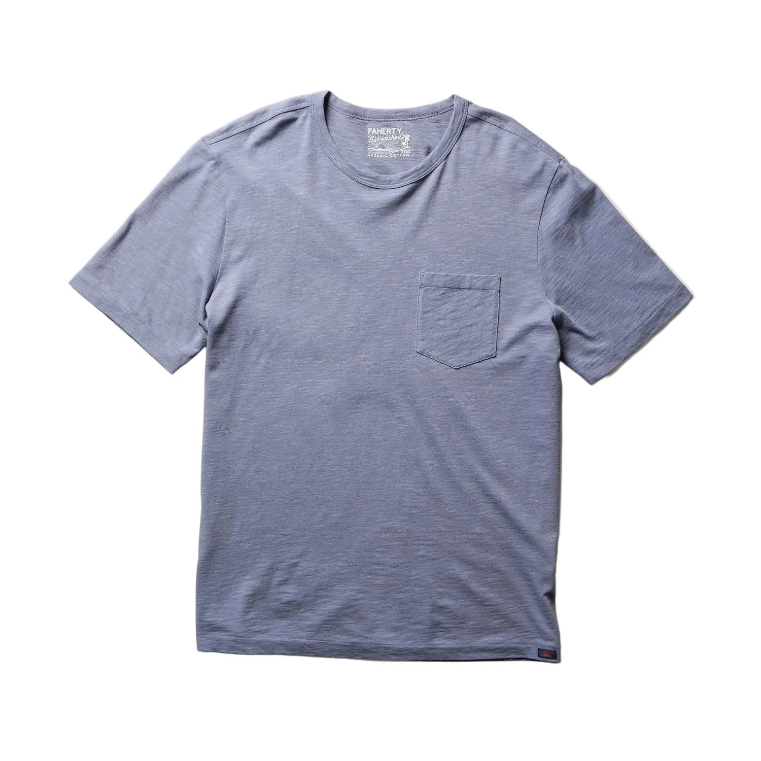 Faherty 01. MENS APPAREL - MENS SS SHIRTS - MENS SS CASUAL Men's Sunwashed Pocket Tee FLT FLINT