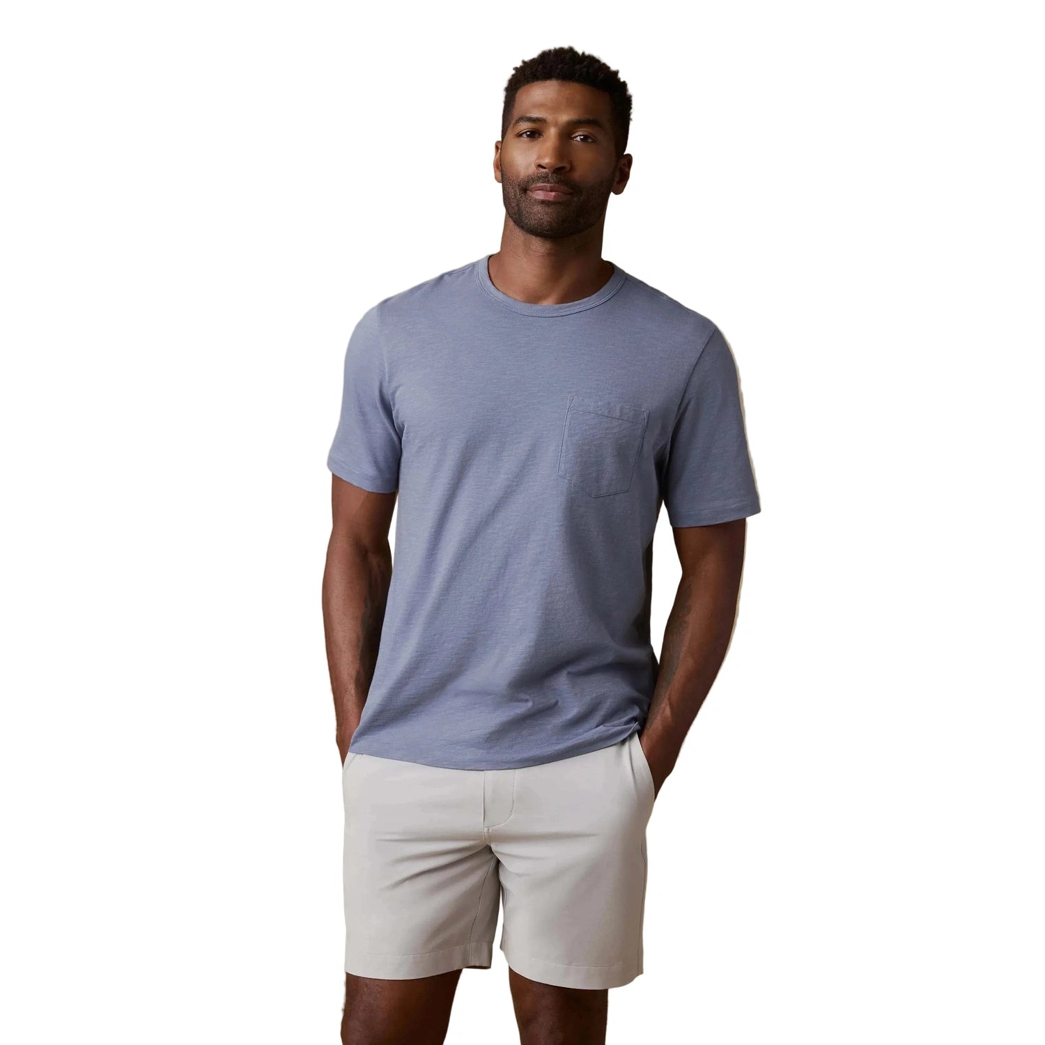 Faherty 01. MENS APPAREL - MENS SS SHIRTS - MENS SS CASUAL Men's Sunwashed Pocket Tee FLT FLINT