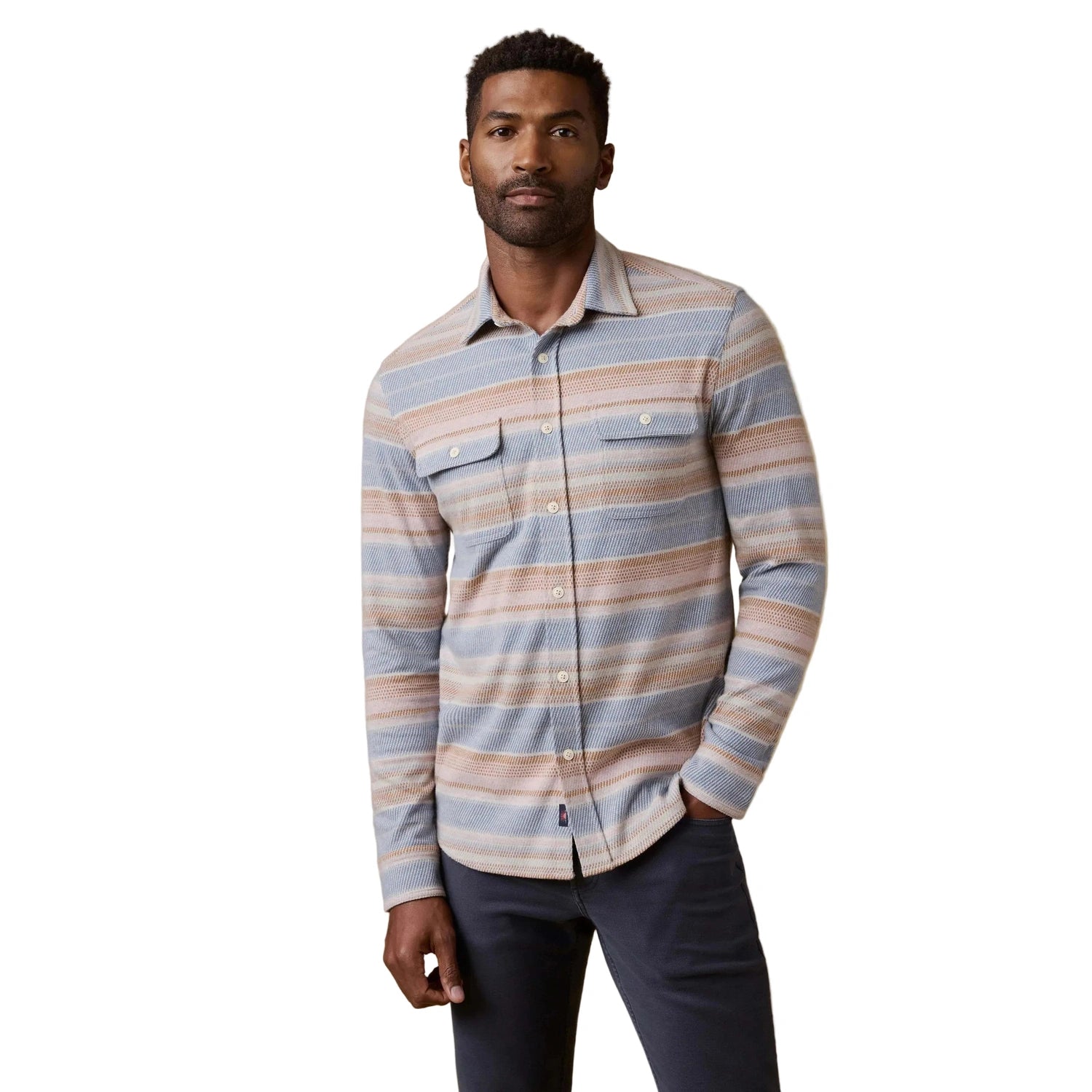 Faherty Men's Legend Sweater Shirt IBZ Isle Breeze STRIPE / L Faherty Men's Legend Sweater Shirt IBZ Isle Breeze STRIPE / L
