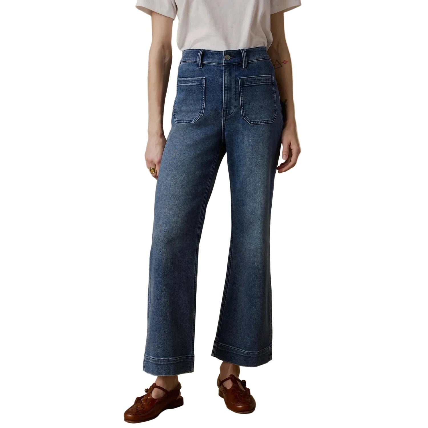 Women's Stretch Terry Patch Pocket Ankle Pants