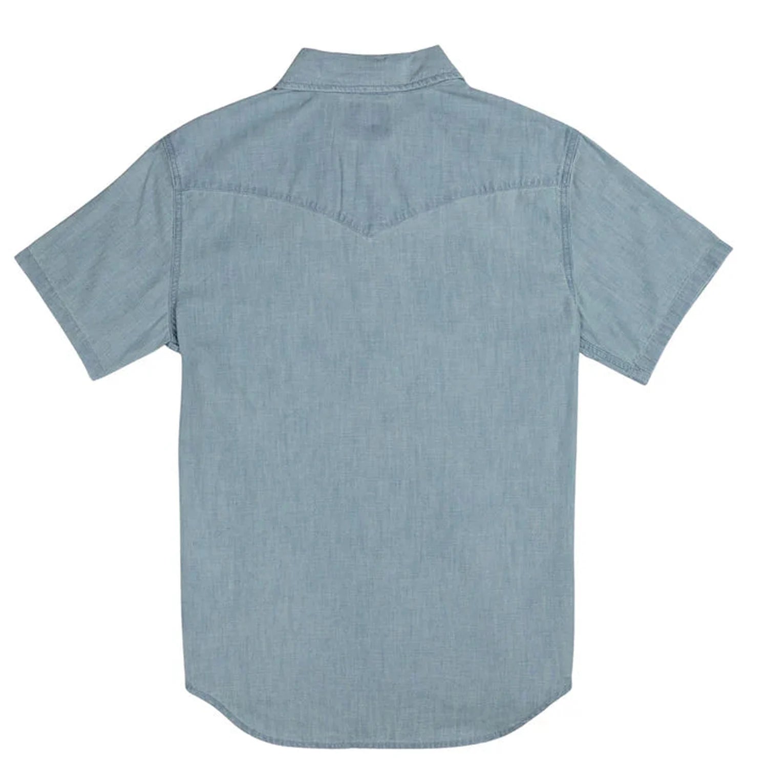 Sendero Provisions Co. 01. MENS APPAREL - MENS SS SHIRTS - MENS SS BUTTON UP Men's The Wyatt Pearl Snap Short Sleeve Denim Shirt WASHED INDIGO CHAMBRAY