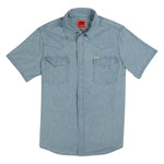 Sendero Provisions Co. 01. MENS APPAREL - MENS SS SHIRTS - MENS SS BUTTON UP Men's The Wyatt Pearl Snap Short Sleeve Denim Shirt WASHED INDIGO CHAMBRAY
