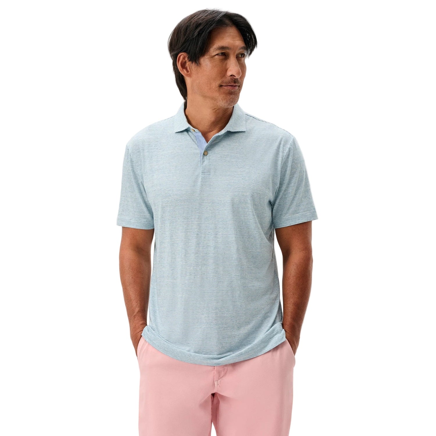 johnnie-O 01. MENS APPAREL - MENS SS SHIRTS - MENS SS POLO Men's Thatcher Performance Polo TROPICAL