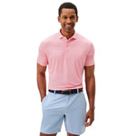 johnnie-O 01. MENS APPAREL - MENS SS SHIRTS - MENS SS POLO Men's Lyndonn Striped Polo PINK LEMONADE