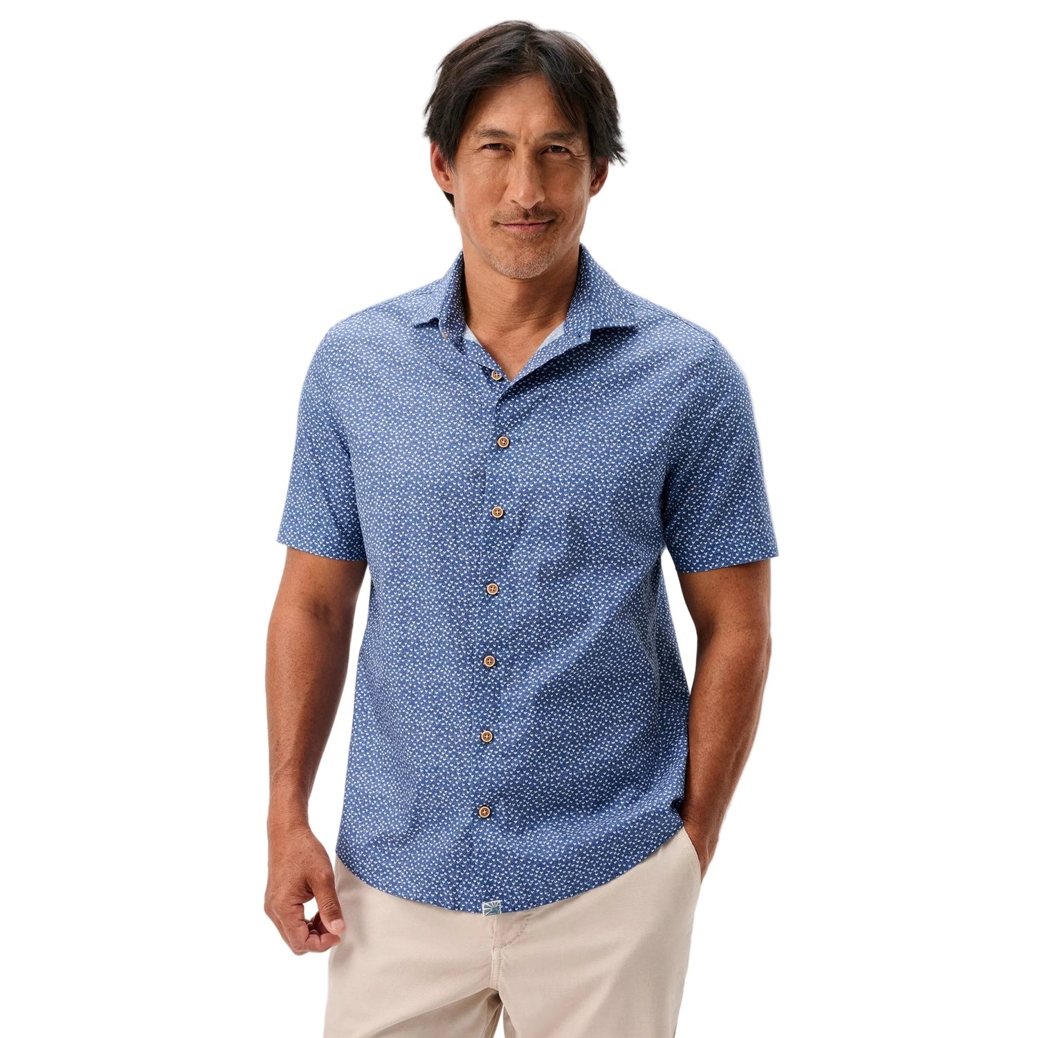 johnnie-O 01. MENS APPAREL - MENS SS SHIRTS - MENS SS BUTTON UP Men's Featherweight Patel Polo NAVY