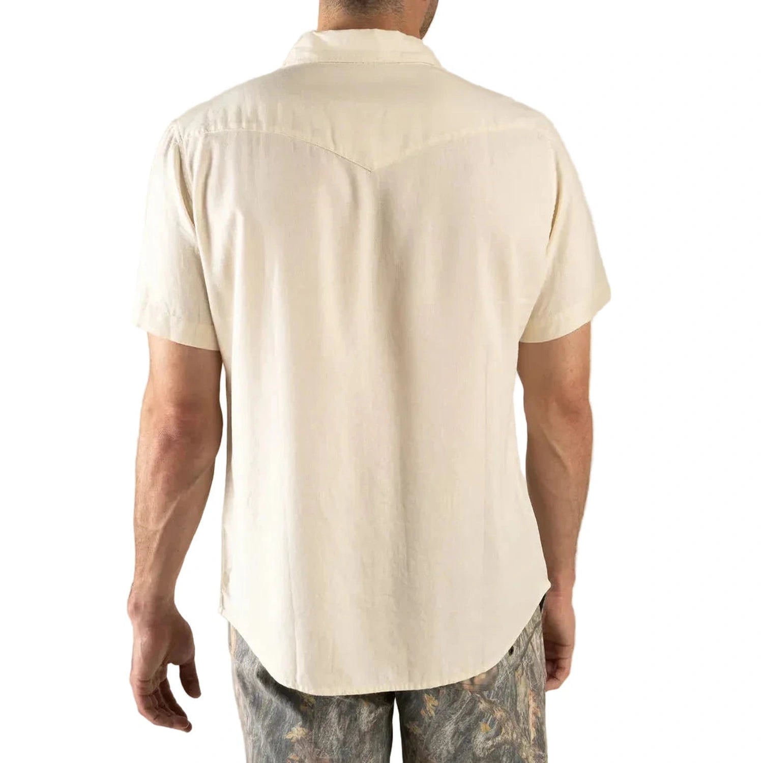 Sendero Provisions Co. 01. MENS APPAREL - MENS SS SHIRTS - MENS SS BUTTON UP Men's The Wyatt Pearl Snap Short Sleeve Solid Shirt ANTIQUE WHITE
