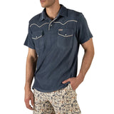 Sendero Provisions Co. 01. MENS APPAREL - MENS SS SHIRTS - MENS SS POLO Men's Cantina Terry Polo Short Sleeve Shirt VINTAGE INDIGO