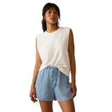 Faherty 02. WOMENS APPAREL - WOMENS SS SHIRTS - WOMENS TANK CASUAL Women's Unwashed Slub Muscle Tank WHT WHITE