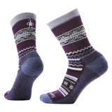 Smartwool 06. SOCKS - WOMENS SOCKS - WOMENS SOCKS CREW Women's Everyday Cozy Snowed In Sweater Crew Socks Q51 CHALK VIOLET