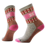 Smartwool 06. SOCKS - WOMENS SOCKS - WOMENS SOCKS CREW Women's Everyday Cozy Snowflake Dream Crew Socks G26 TAUPE-NAT MARL