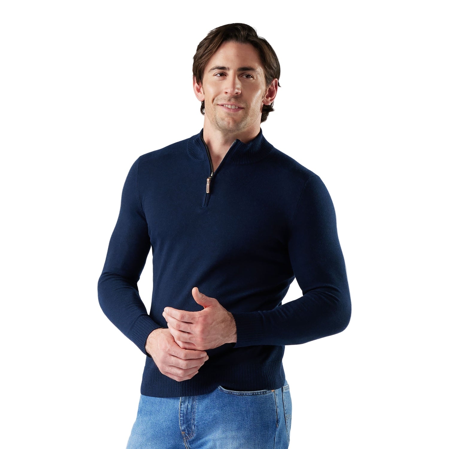 Smartwool 01. MENS APPAREL - MENS HOODIES|SWEATERS - MENS PO Q ZIP Men's Sparwood 1/2 Zip Sweater 108 DEEP NAVY HEATHER