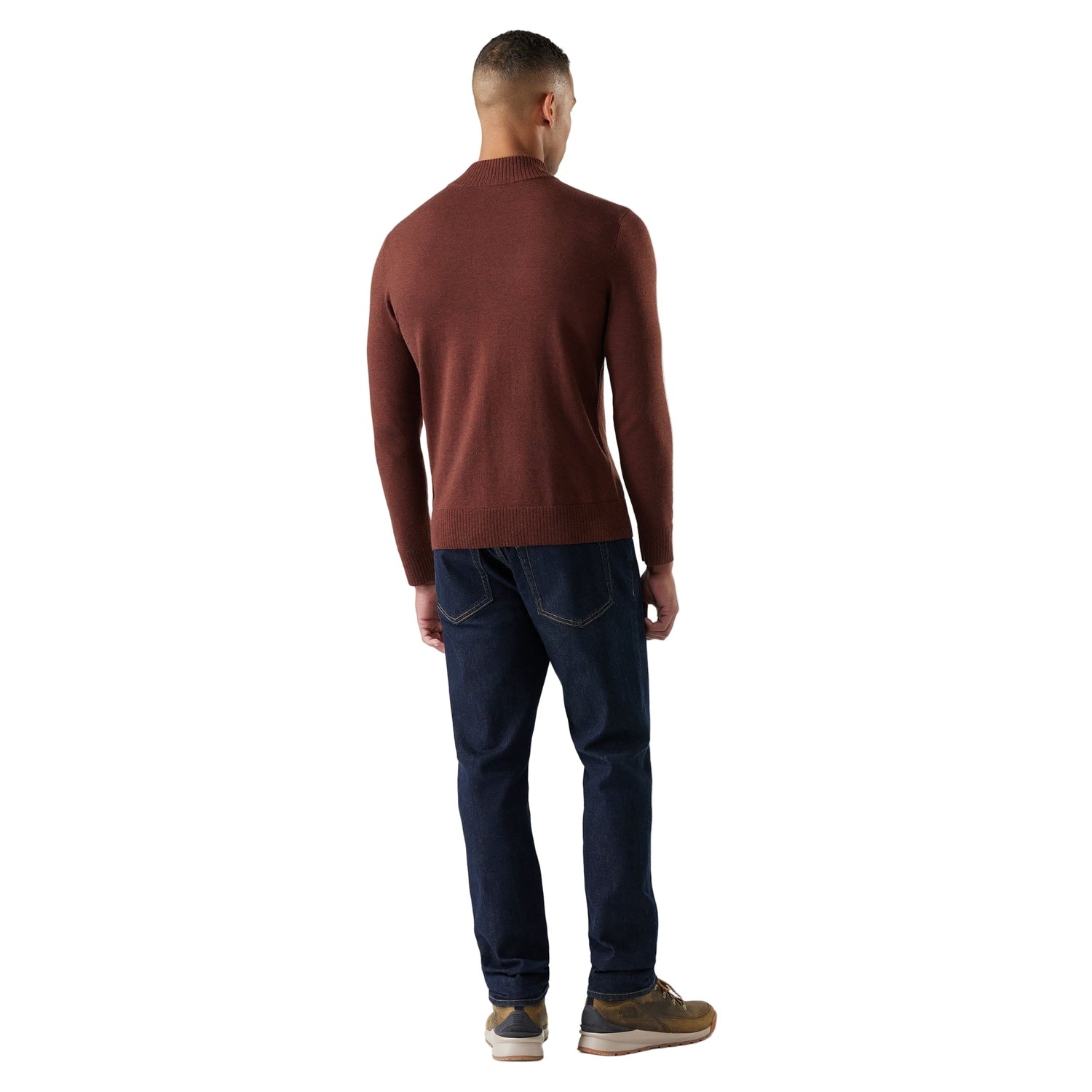 Smartwool 01. MENS APPAREL - MENS HOODIES|SWEATERS - MENS PO Q ZIP Men's Sparwood 1/2 Zip Sweater Q38 PECAN BROWN-MINK