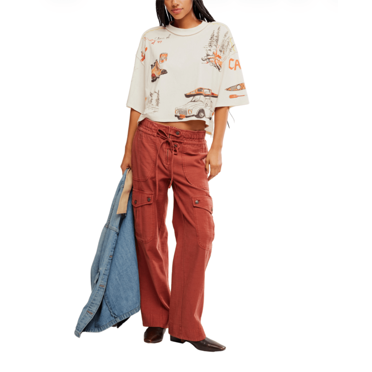 FP Movement 02. WOMENS APPAREL - WOMENS SS SHIRTS - WOMENS SS CASUAL Women's Mountain View Graphic Tee 1103 IVORY COMBO