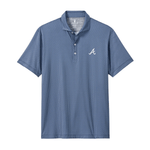johnnie-O 01. MENS APPAREL - MENS SS SHIRTS - MENS SS POLO Men's Atlanta Braves Tee Time Performance Jersey Polo WHITE SCRIPT A | NAVY