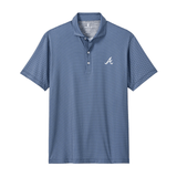johnnie-O 01. MENS APPAREL - MENS SS SHIRTS - MENS SS POLO Men's Atlanta Braves Tee Time Performance Jersey Polo WHITE SCRIPT A | NAVY