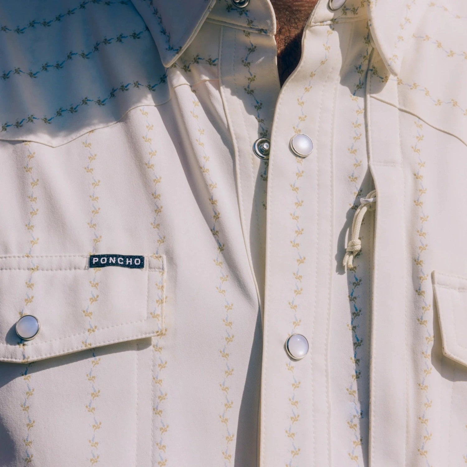 Poncho Outdoors 01. MENS APPAREL - MENS SS SHIRTS - MENS SS BUTTON UP Men's Western Pearl Snap Shirt Short Sleeve THE 1836|BLUE BONNET STRIPE | SLIM: