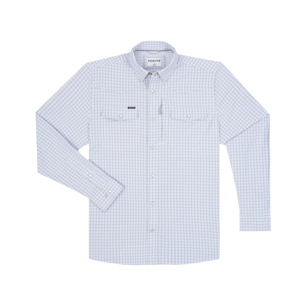 Men’s Western Pearl Snap Shirt Long Sleeve Poncho Outdoors