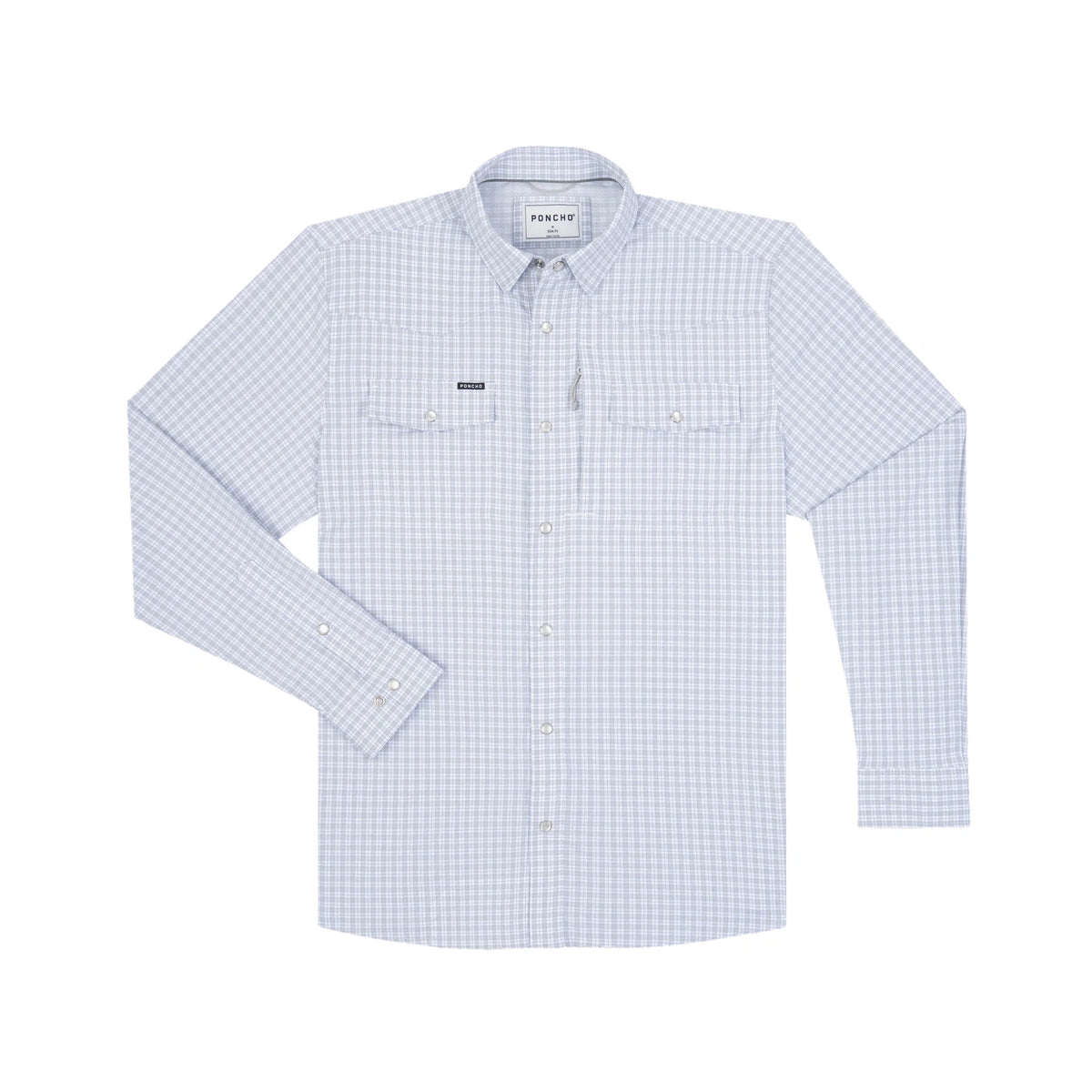 Men’s Western Pearl Snap Shirt Long Sleeve Poncho Outdoors