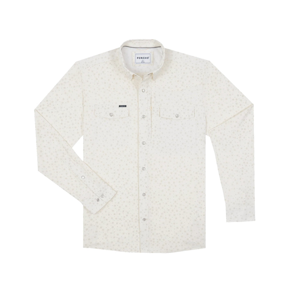 Men’s Western Pearl Snap Shirt Long Sleeve Poncho Outdoors